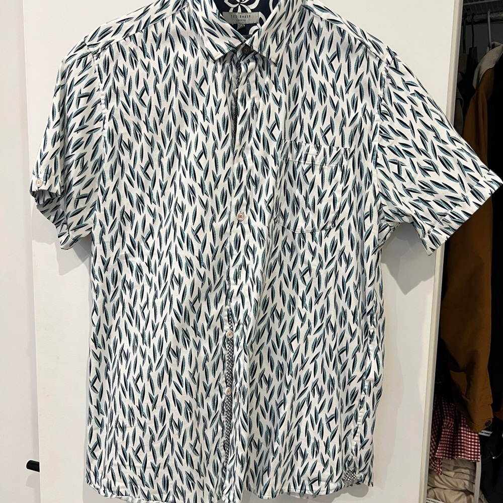 Ted Baker London Black and White Casual Button Down Shirt